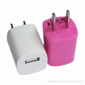USB Travel Charger with 110 to 240V Input Voltages